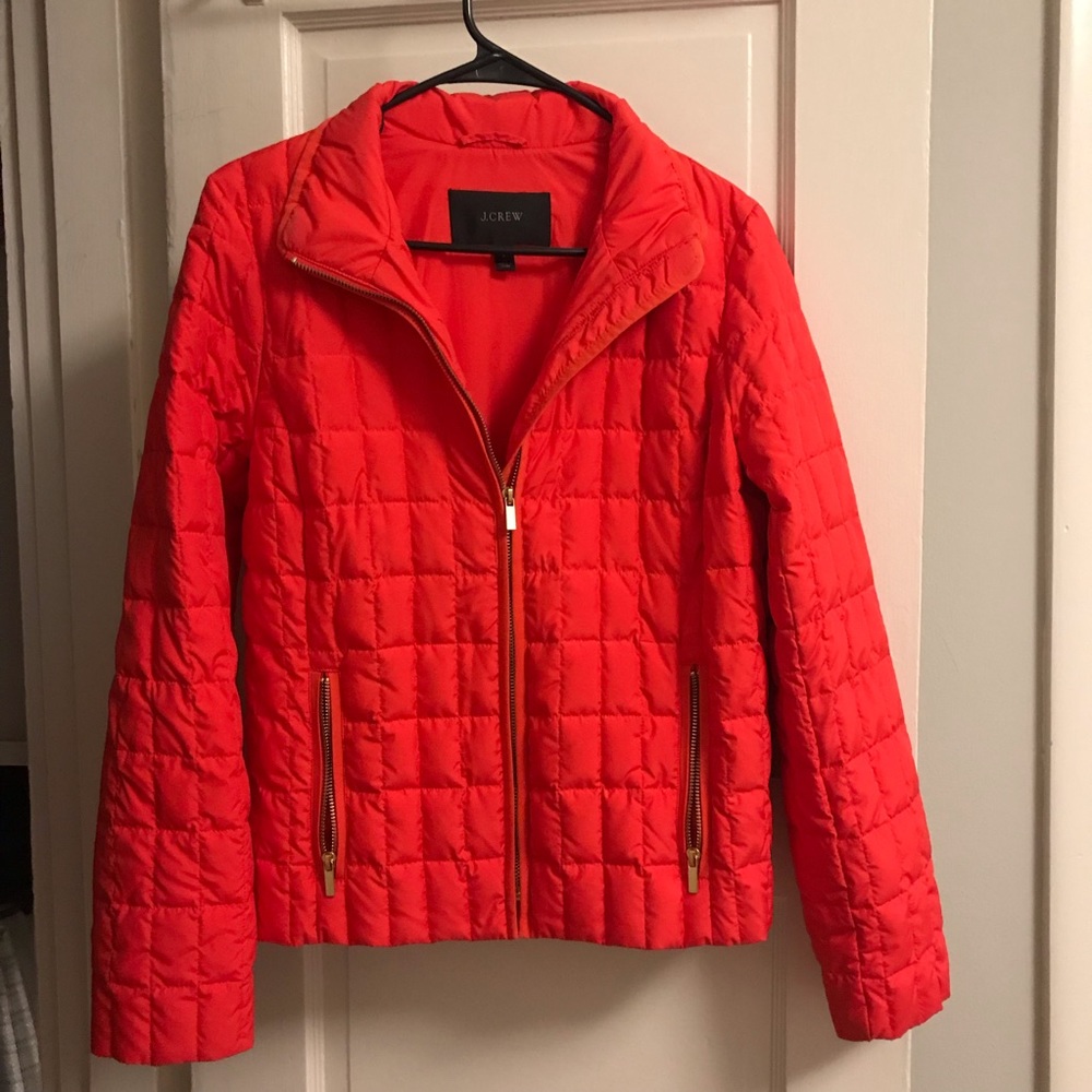 J. Crew Lightweight Red Puffer Jacket - image 1